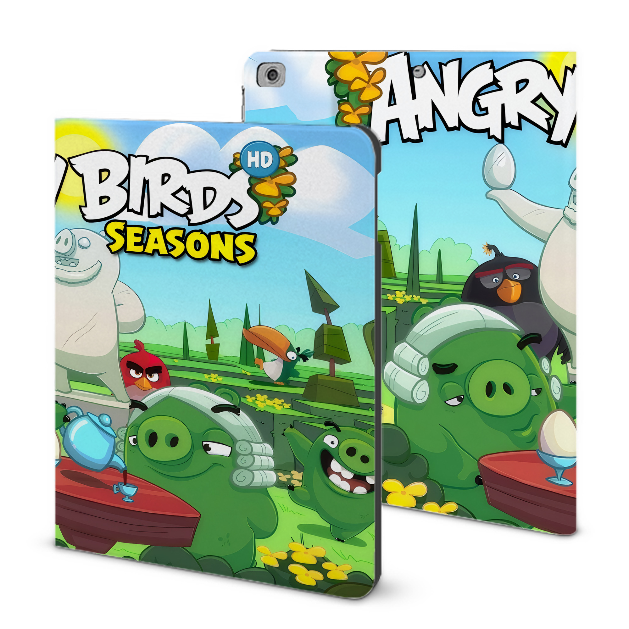 （画像用） Angry Birds アングリーバード IPad ケース ブック型 PUレザー TPU 耐衝撃 軽量 薄型 ペン収納なし 全面保護 IPad 各モデル対応